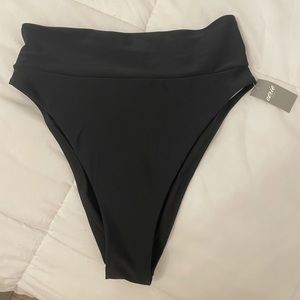 Black high waist swim bottoms